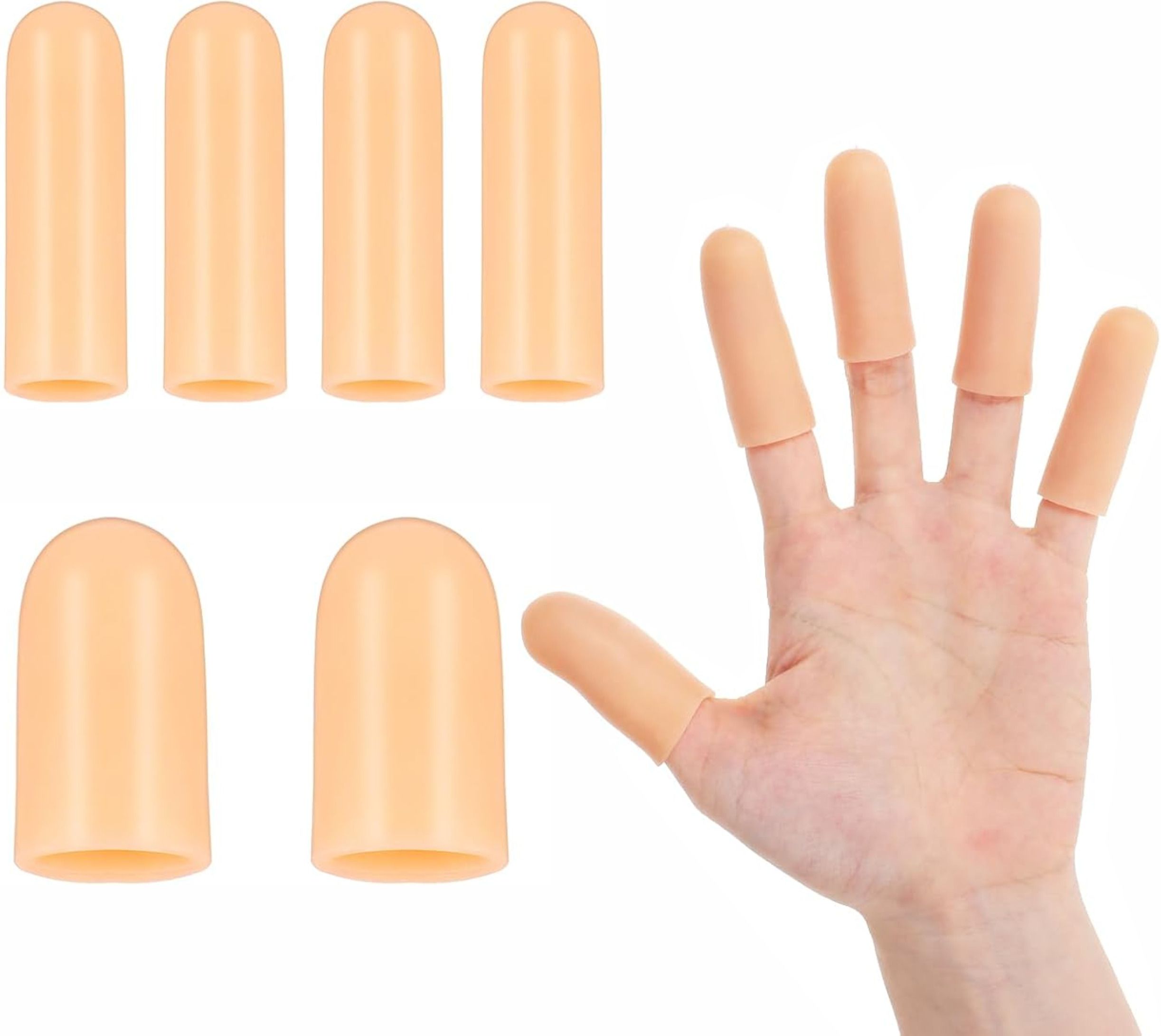 mayklen Silicone Finger Protector - 6 Pcs Finger Cap For Injured Finger Sleeve-picture-19