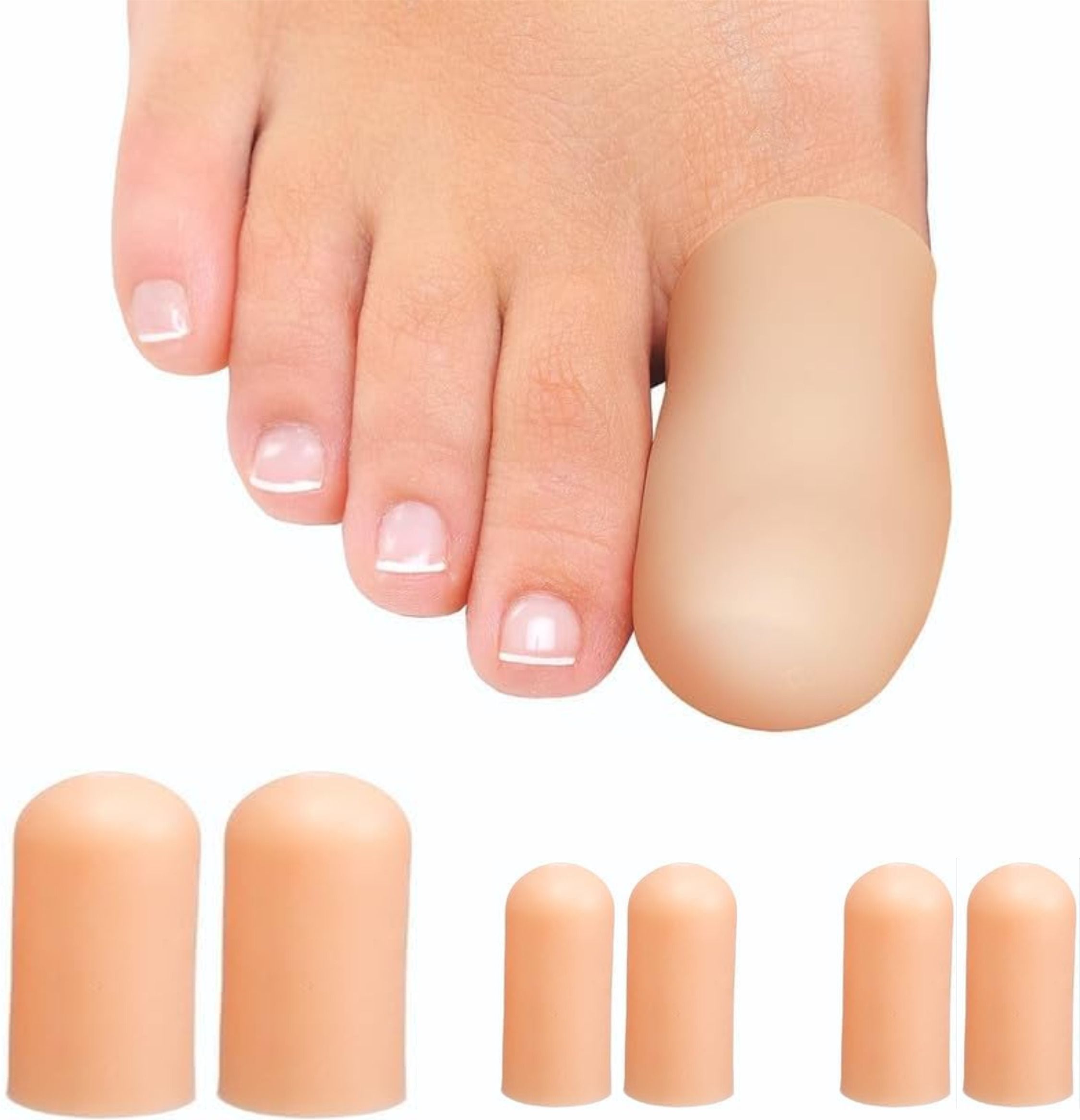 Silicone Toe Protector - 6 PCS Toe Separator For Ingrown Nails, Blisters Finger Sleeve