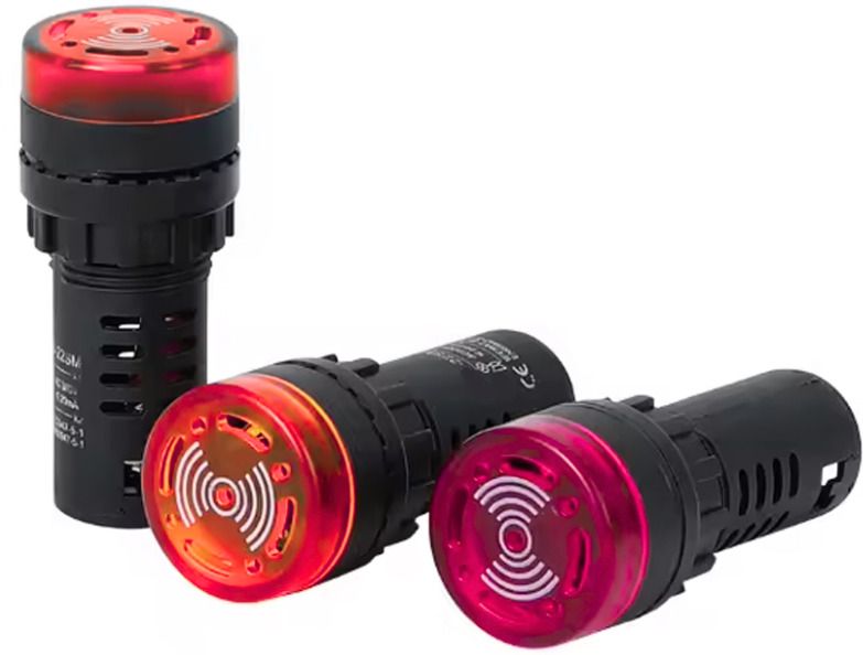 tni Panel signal indicator illuminator Buzzer LB22-A230 metal 22mm Red set of 10 Test Indicator-picture-37