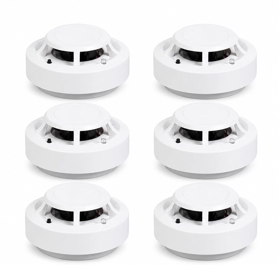 Pack of 6 Smoke Detector Alarm | Photoelectric Fire Alarm Sensor | Ceiling Mount Smoke Alarm-image-10