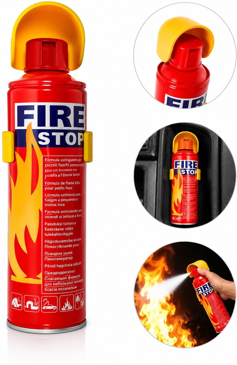 big duty Fire Stop Car & Home Fire Extinguisher with Mounting Bracket for Home, Kitchen Fire Extinguisher Mount-picture-28