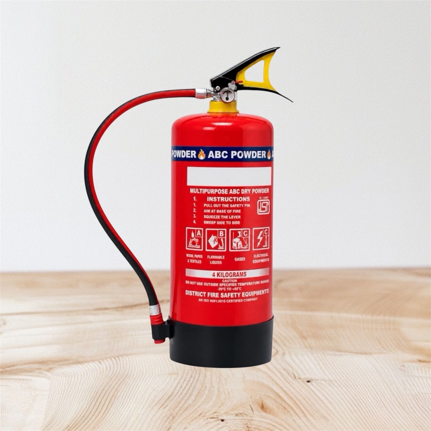 ISI Standard ABC Fire Extinguisher 4 KG Long Lasting Performance Fire Extinguisher Mount-image-4