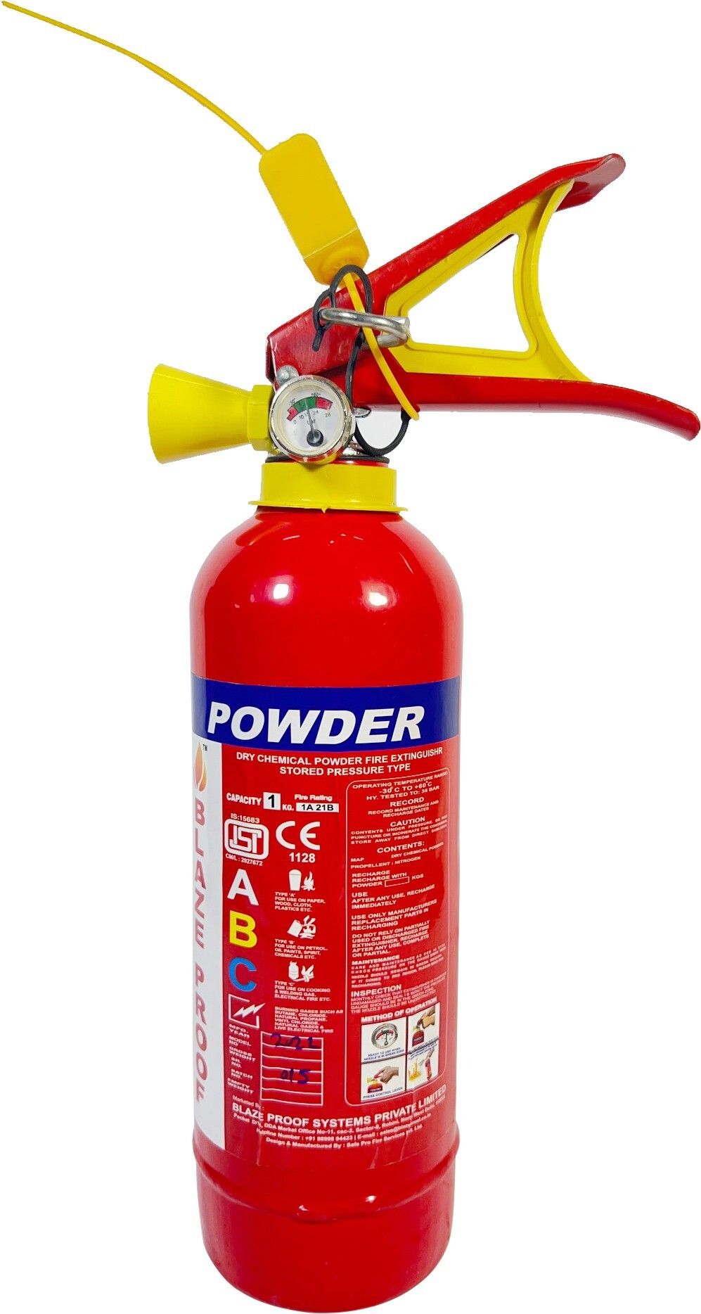 blazeproof Fire ABC Powder Type 1 Kg Fire Extinguisher Mount-picture-29