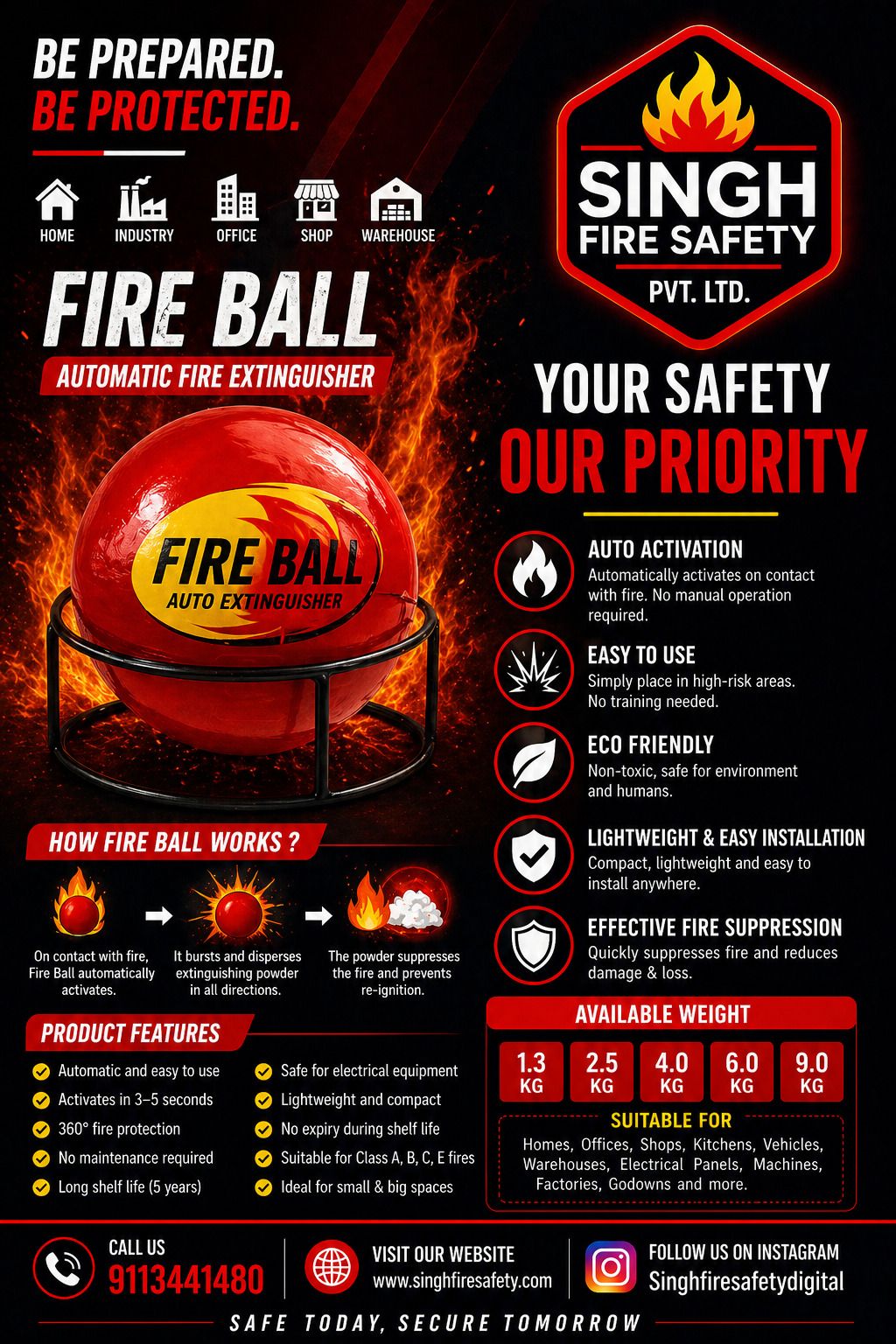 SFS FIRE BALL Fire Extinguisher Mount-image-30