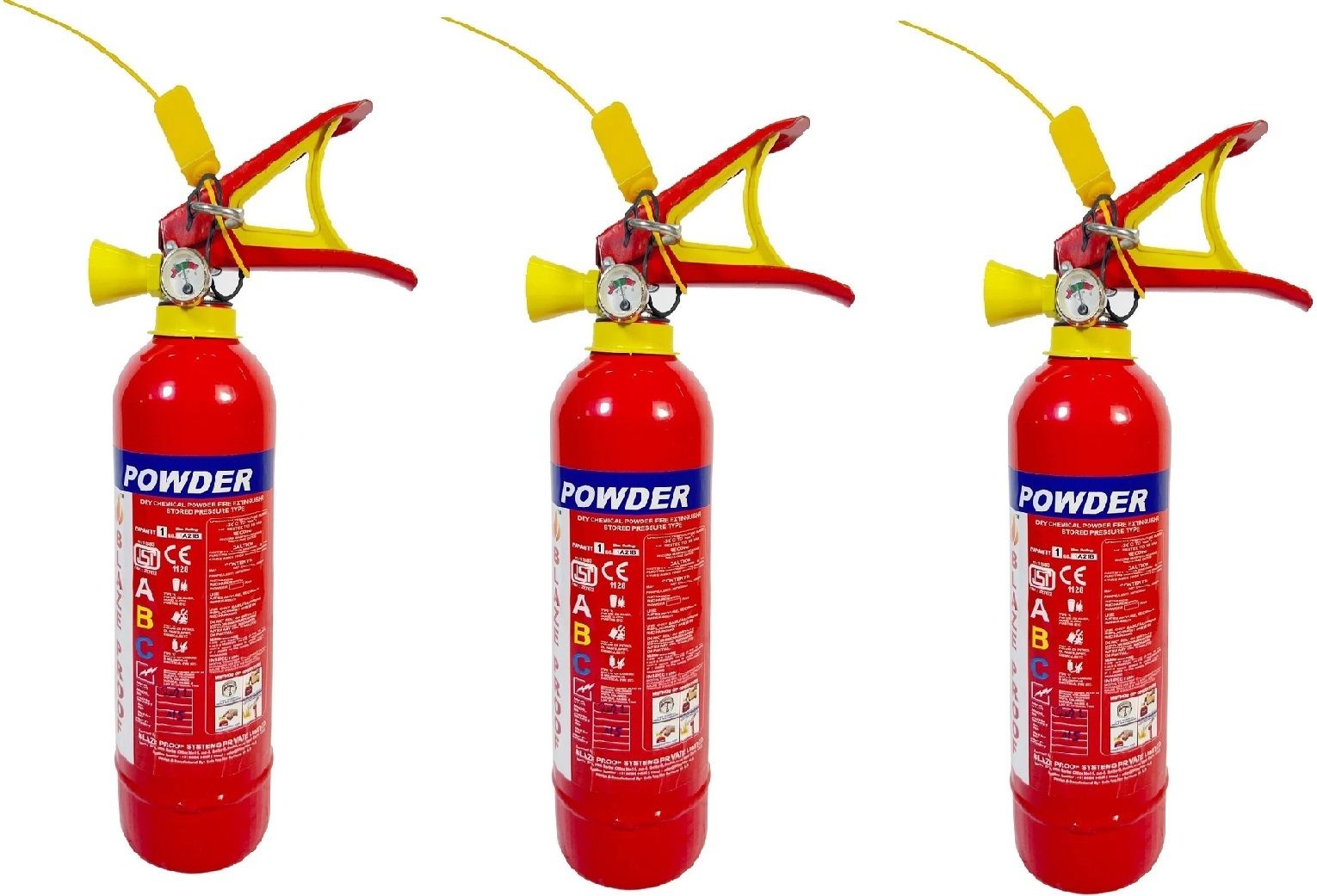 blazeproof Fire ABC Powder Type 1 Kg (PACK OF 3) Fire Extinguisher Mount-picture-32
