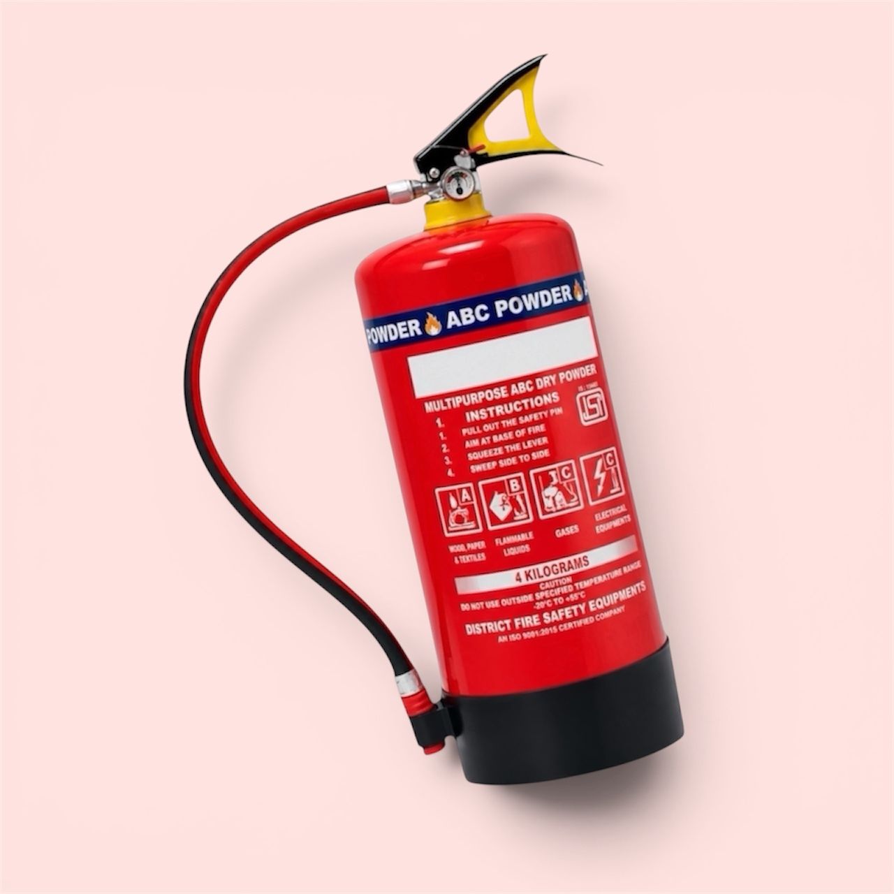 ABC Fire Extinguisher 4 KG with High Performance Dry Powder Fire Extinguisher Mount-image-44