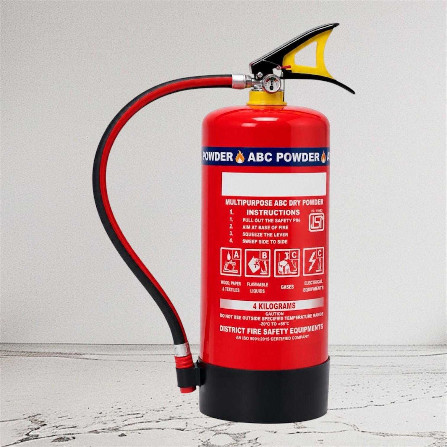 agniraksha ISI Approved ABC Dry Powder Fire Extinguisher 4 KG Multipurpose Fire Extinguisher Mount-picture-11