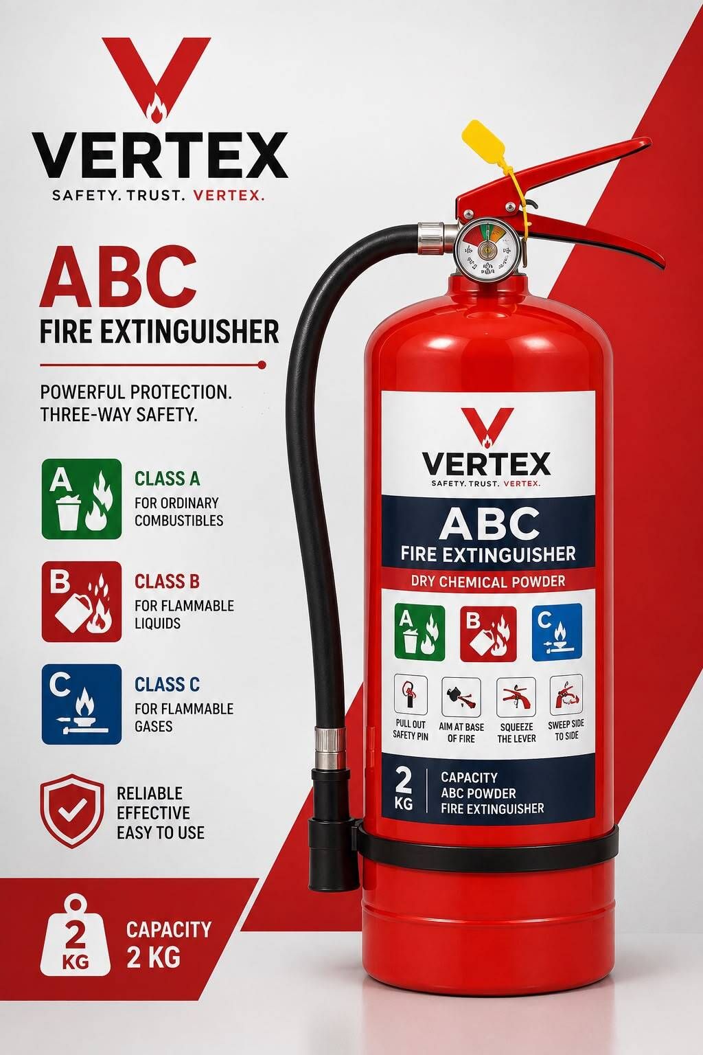 ABC FIRE EXTINGUISHER DRY POWDER TYPE 2KG. Fire Extinguisher Mount-image-31