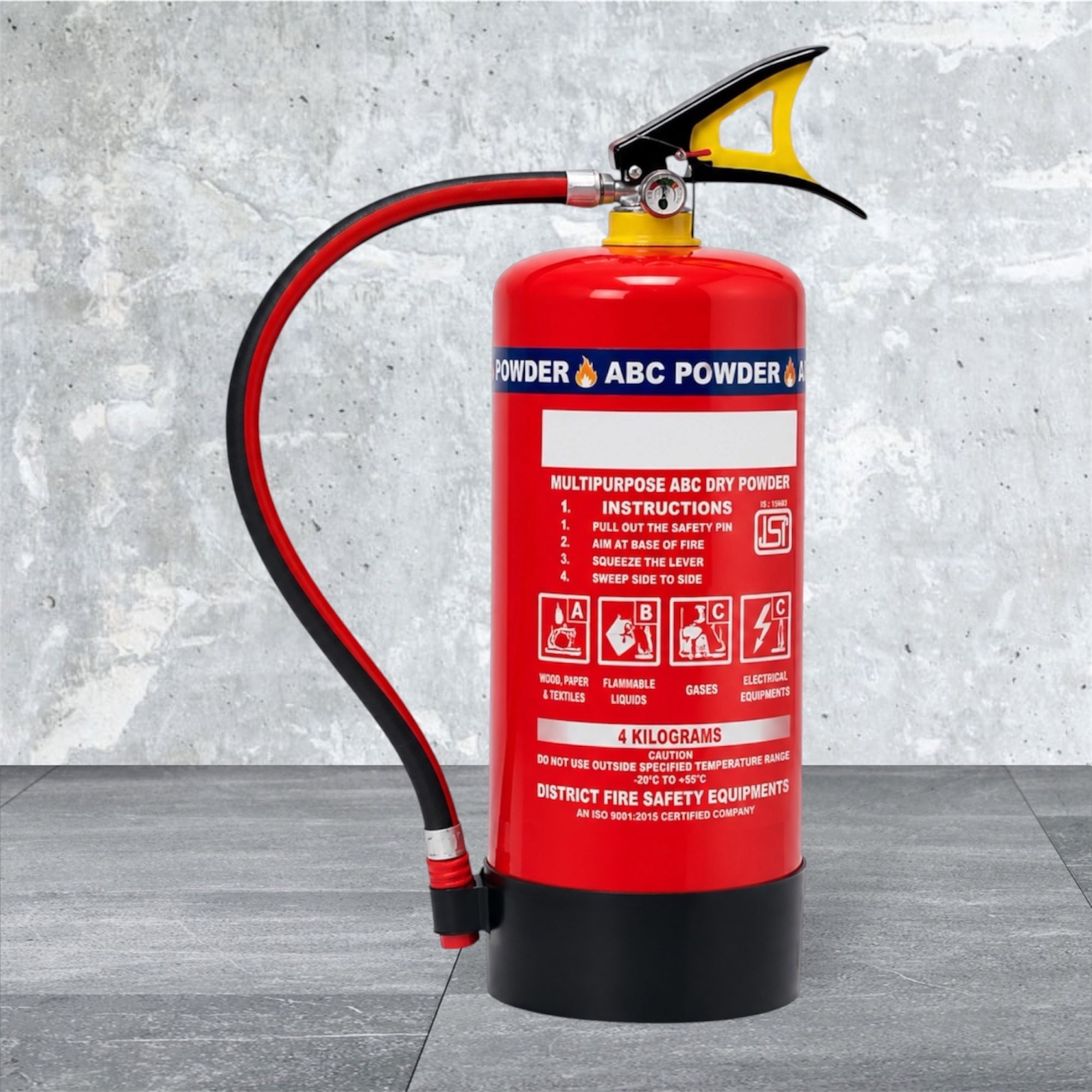 ABC Fire Extinguisher 4 KG with Safety Pin and Pressure Gauge Fire Extinguisher Mount-image-40