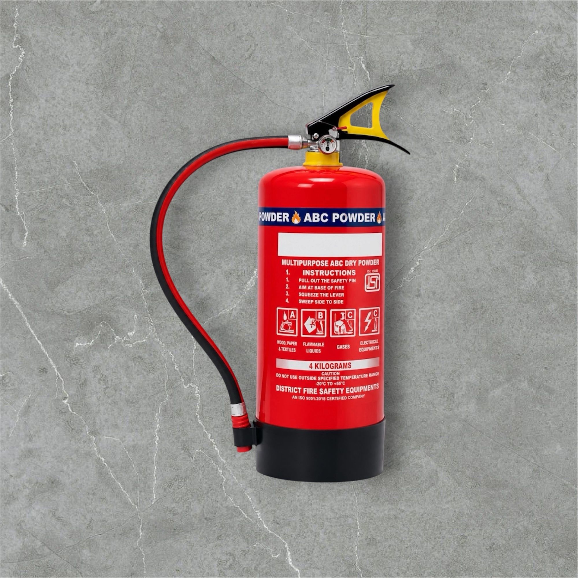 Multipurpose Fire Extinguisher ABC Powder 4 Kg with Safety Pin and Gauge Fire Extinguisher Mount-image-45