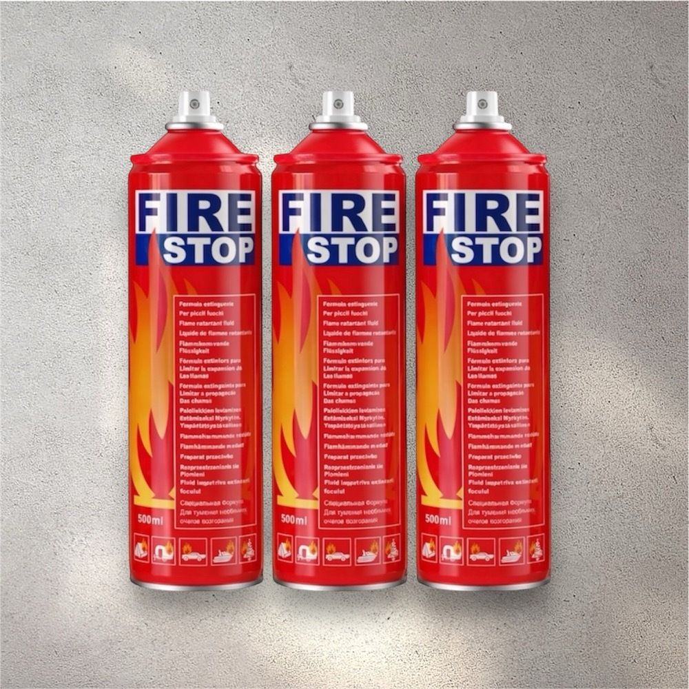 Fire Stop Office Kitchen Fire Safety Spray Pack of 3 for Protection Fire Extinguisher Mount-image-25