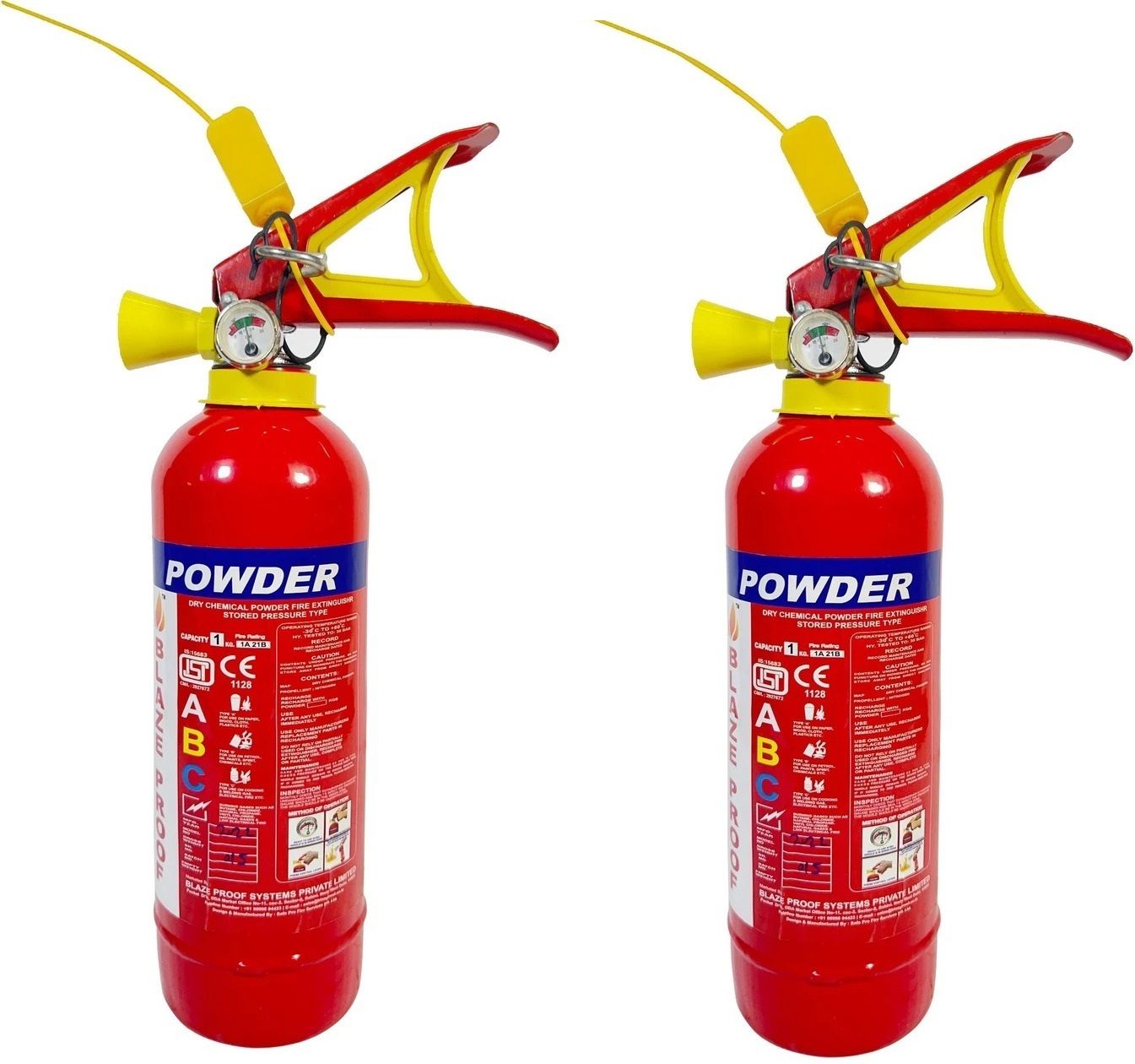 Fire ABC Powder Type 1 Kg (PACK OF 2) Fire Extinguisher Mount-image-20