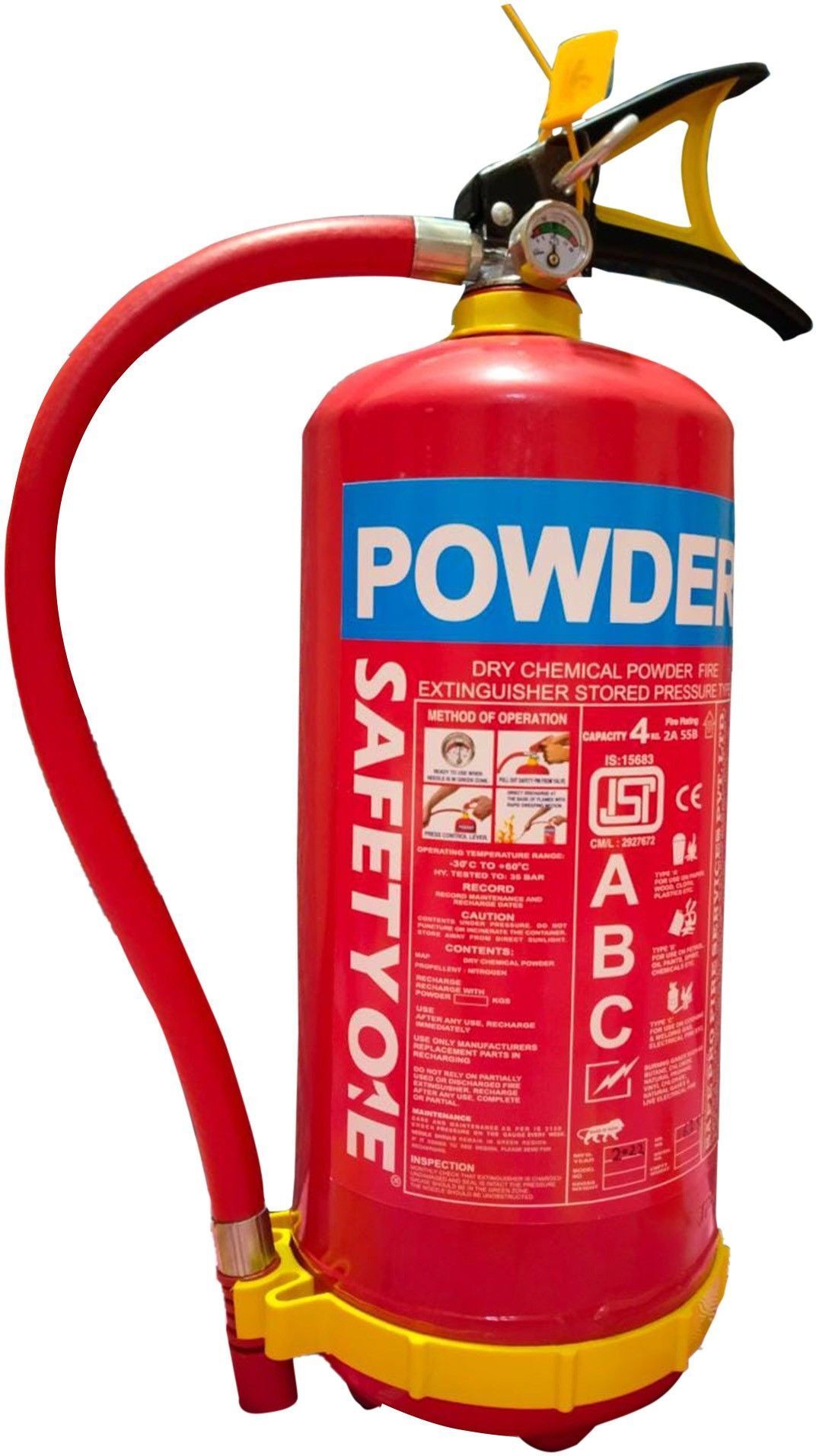 ISI Marked 4 KG ABC Type Fire Extinguisher - MAP with Wall Mounting Hook Fire Extinguisher Mount-image-27