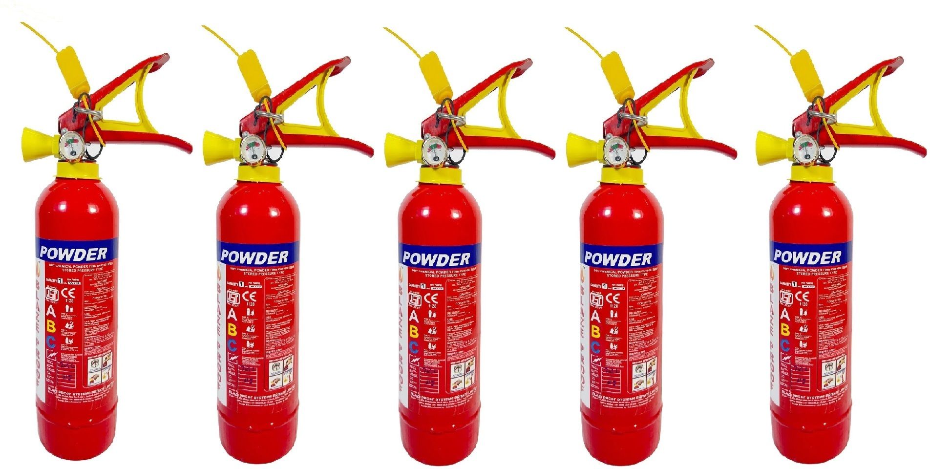 blazeproof Fire ABC Powder Type 1 Kg (PACK OF 5) Fire Extinguisher Mount-picture-21