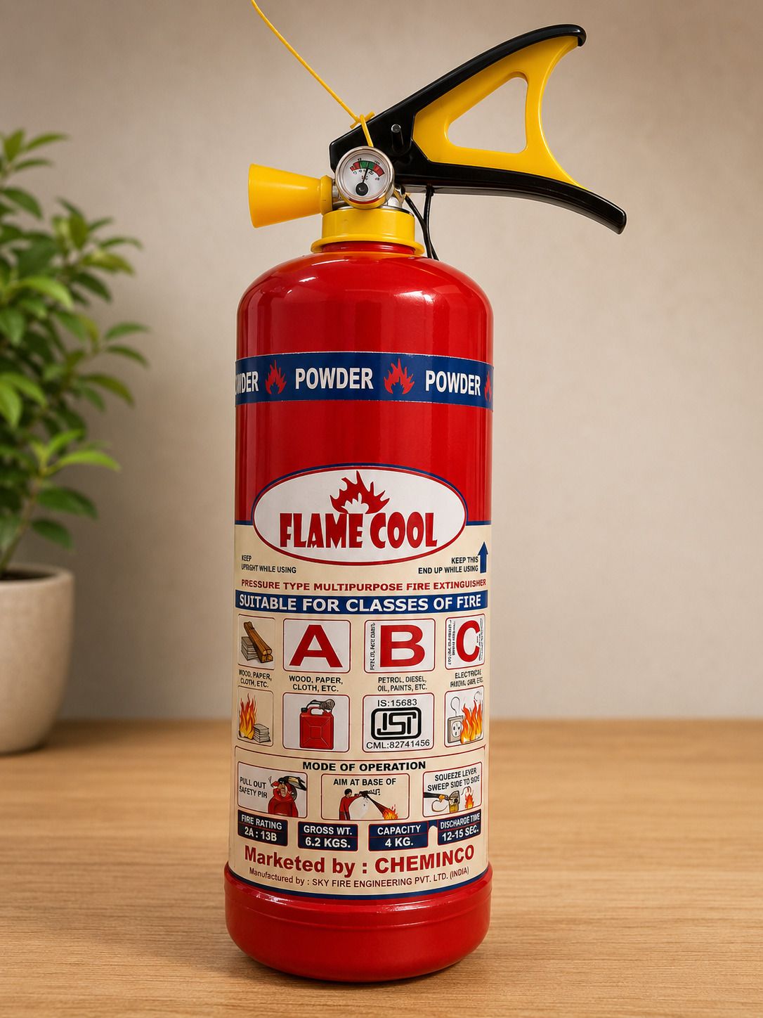 2 KG ABC Dry Chemical Powder Fire Extinguisher Fire Extinguisher Mount-image-28