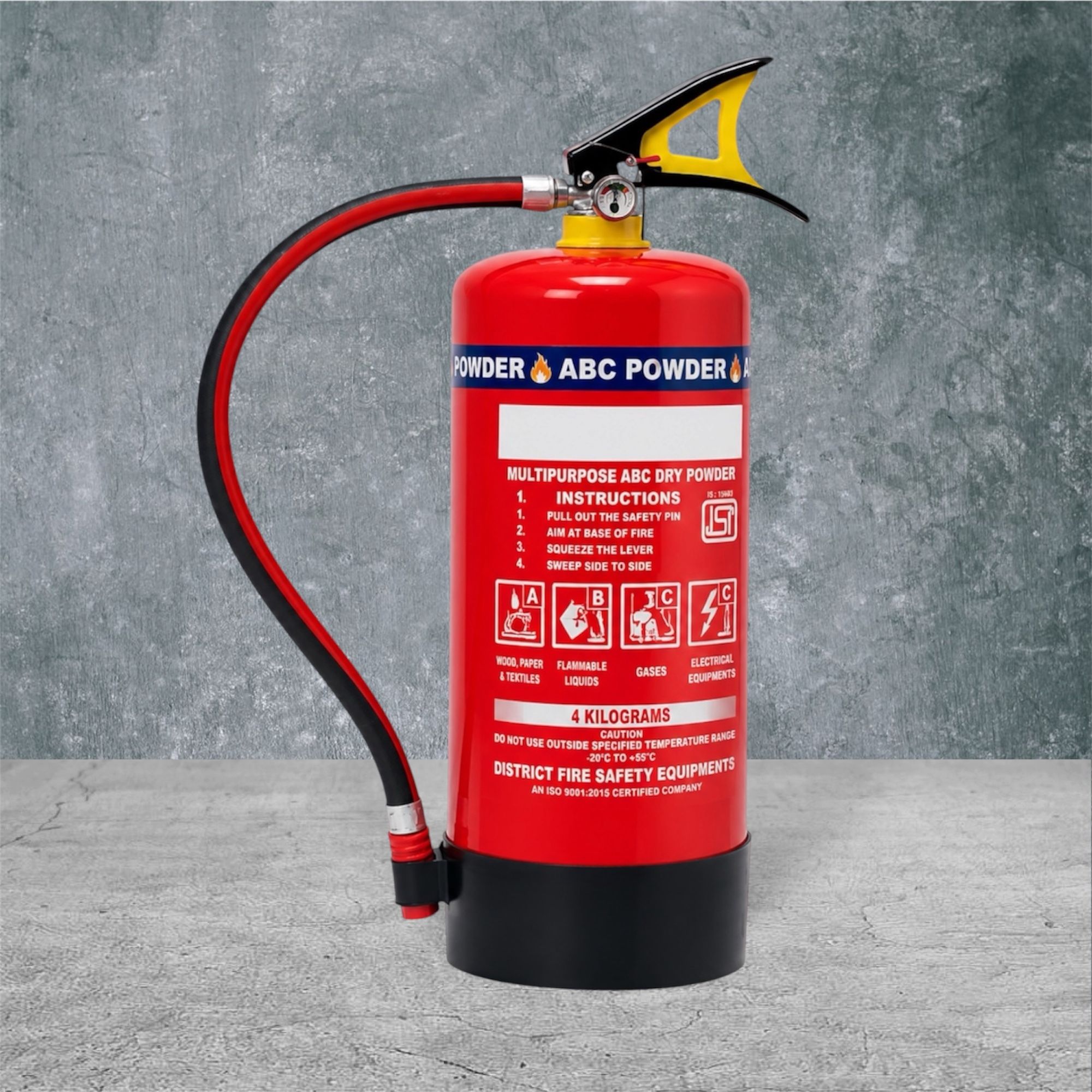 ABC Dry Powder Fire Extinguisher 4 KG for Wood Liquid Gas Fires Fire Extinguisher Mount-image-38