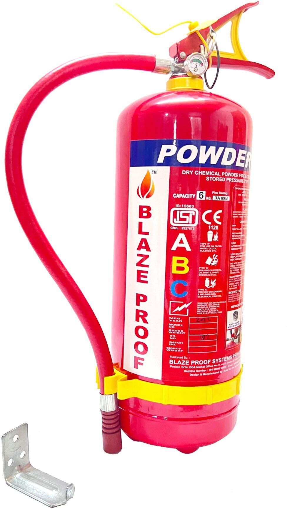 ABC Powder Type (Pack of 1) Fire Extinguisher Mount