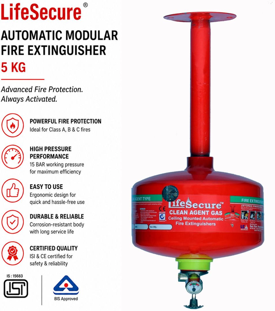 life secure Clean Agent Gas Based Automatic Modular Fire Extinguisher Mount-picture-39