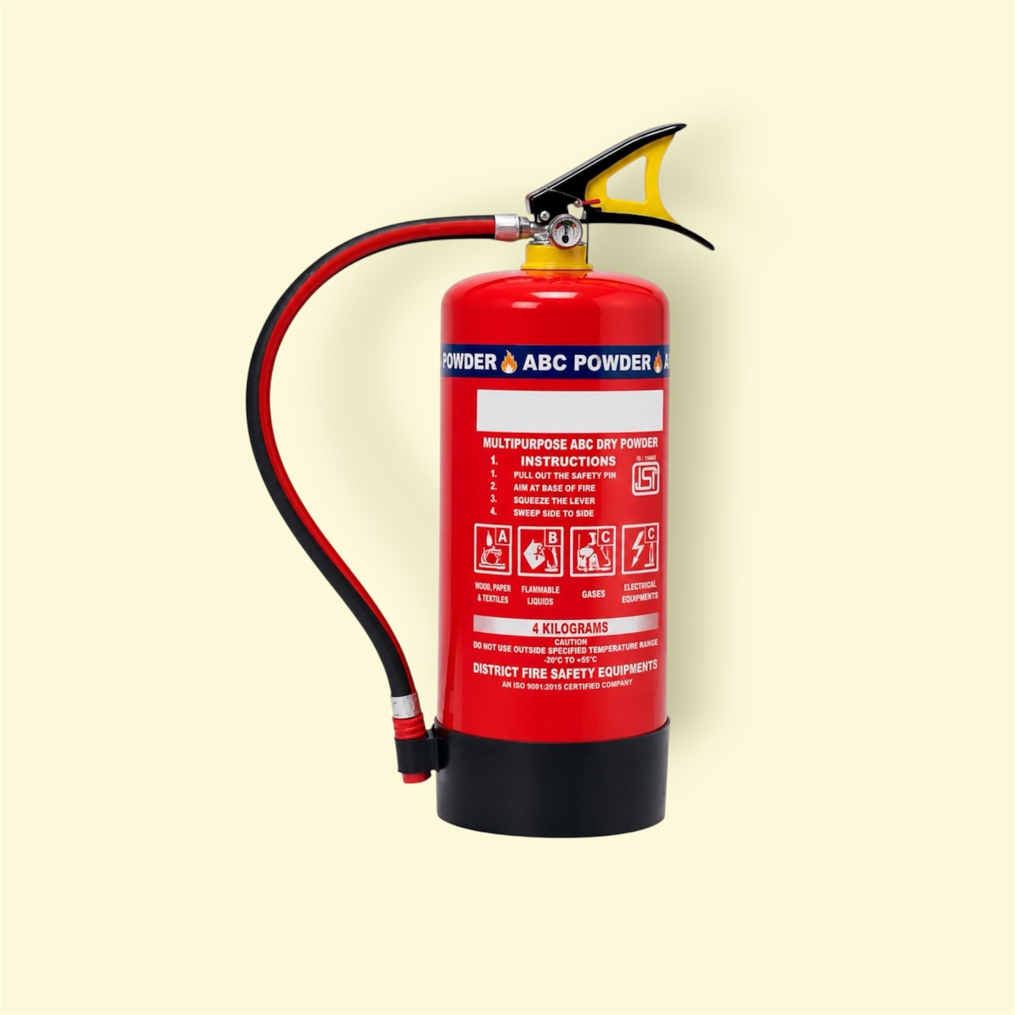 shri fire india Fire Safety ABC Dry Powder Extinguisher 4 Kg with Pressure Indicator Fire Extinguisher Mount-picture-25