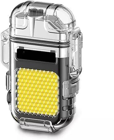 2in1 Dual Arc Windproof Flameless Cigarette Lighter with Torch Flint Fire Starter