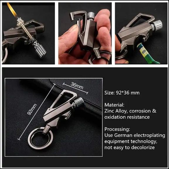 ® Flint Lighter key chain with opener and lighter Kerosene Chain with Kerosene Flint Fire Starter