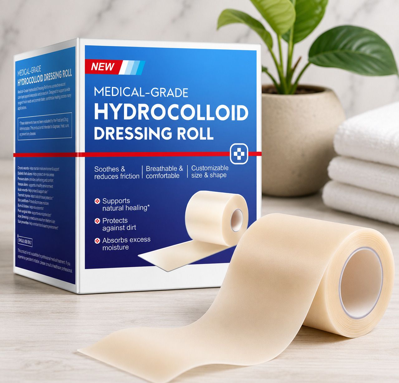 Medical Grade Hydrocolloid Tape Roll First Aid Tape-image-9