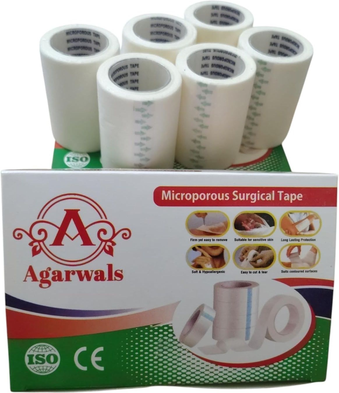 agarwals Microporous Surgical Paper Tape 2Inch x 5Mts(Pack of 6) First Aid Tape-picture-2