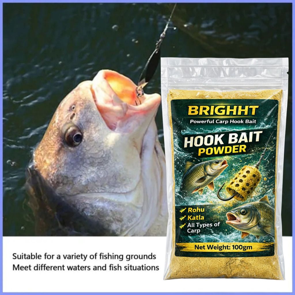 Fish Hook Bait Powder Carp Fishing Bait Mix for Rohu & Katla| Ready to Use Scent Fish Bait-image-2