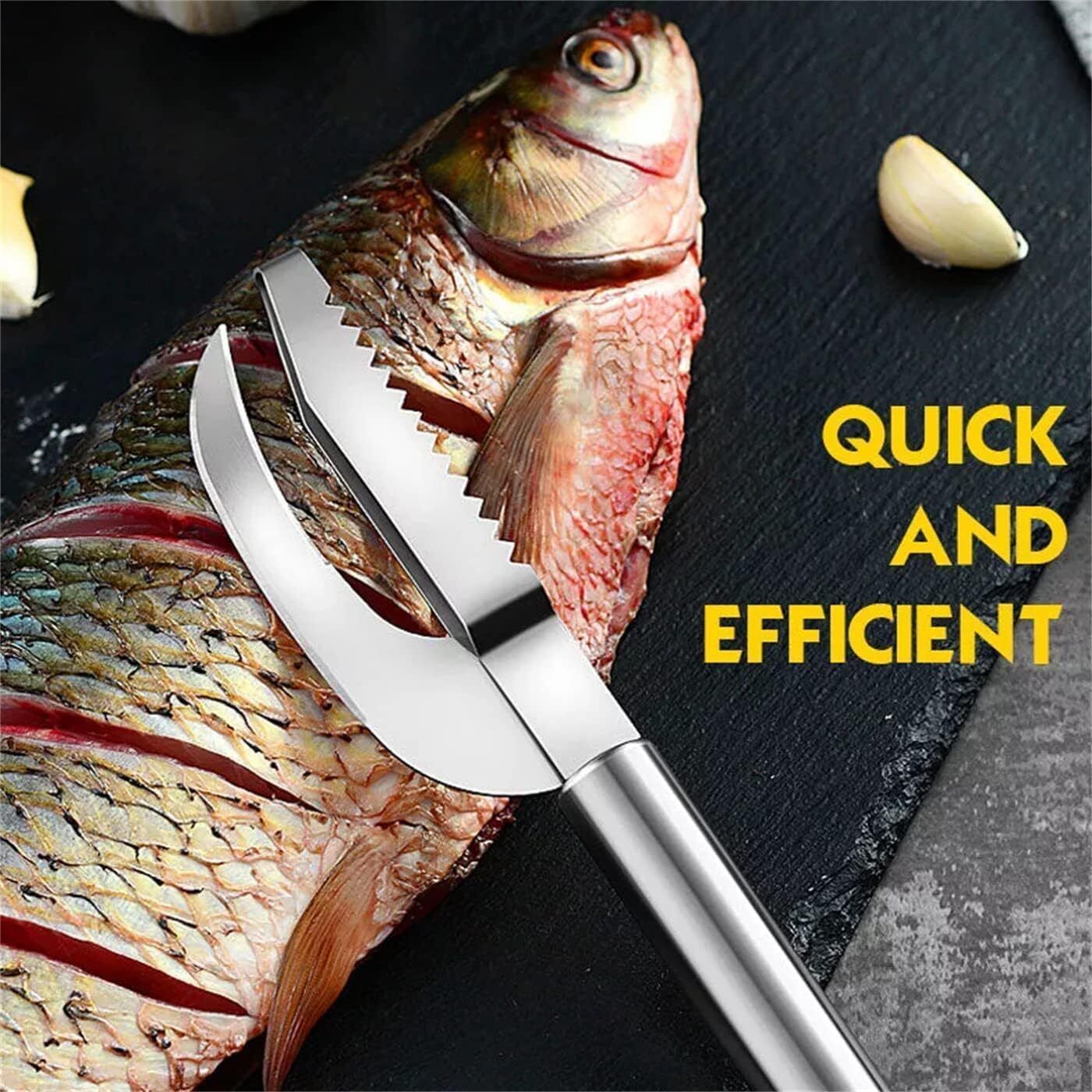 3-in-1 Stainless Steel Fish Maw Knife with Sawtooth Scaler, Fish Scale Remover Fish Scaler-image-9