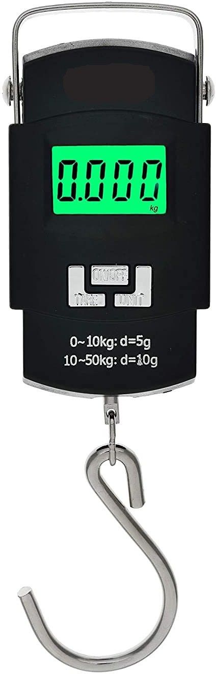 Kitchen Weight Scale- 50Kg Portable Hanging Luggage Weighing Machine Fish Scaler