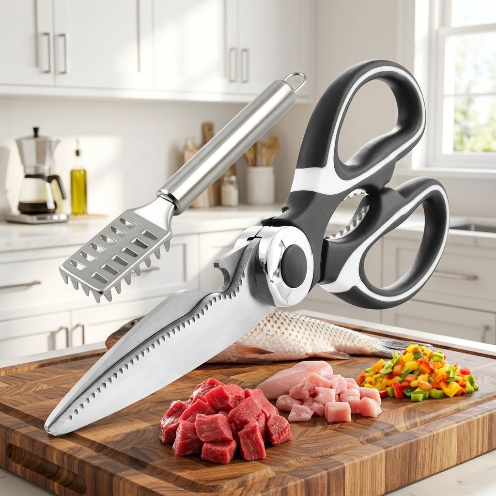 Premium Kitchen Tool Combo Pack Fish Scaler and Multipurpose Scissors Fish Scaler-image-43