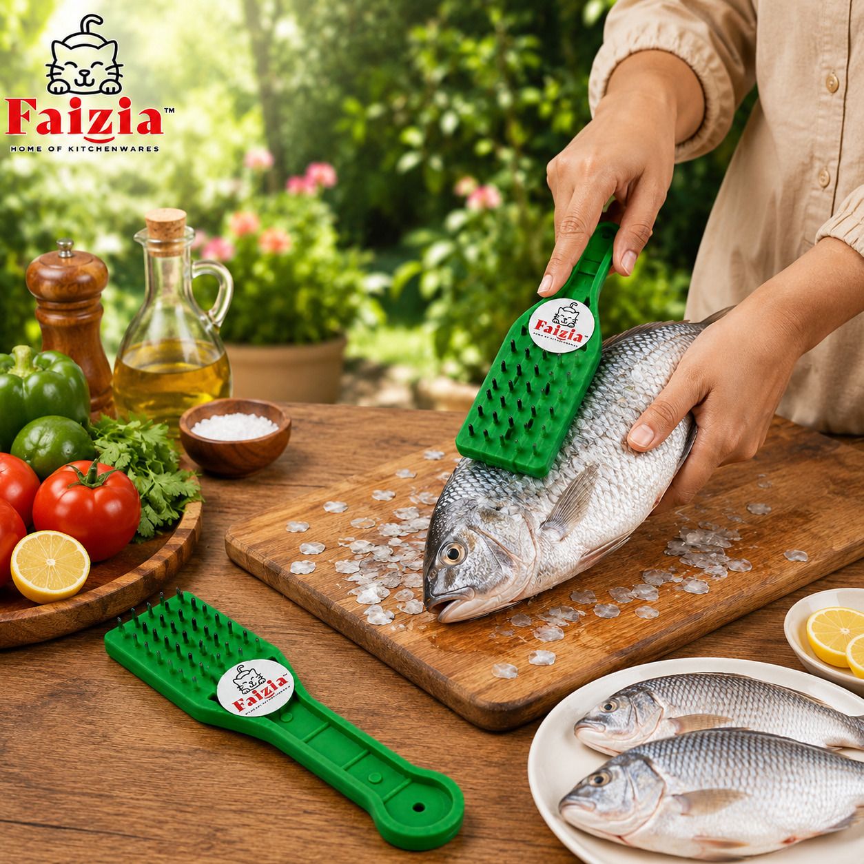 faizia Plastic Fish Cleaner with Stainless Steel Descaling Teeth Fish Scaler-picture-20