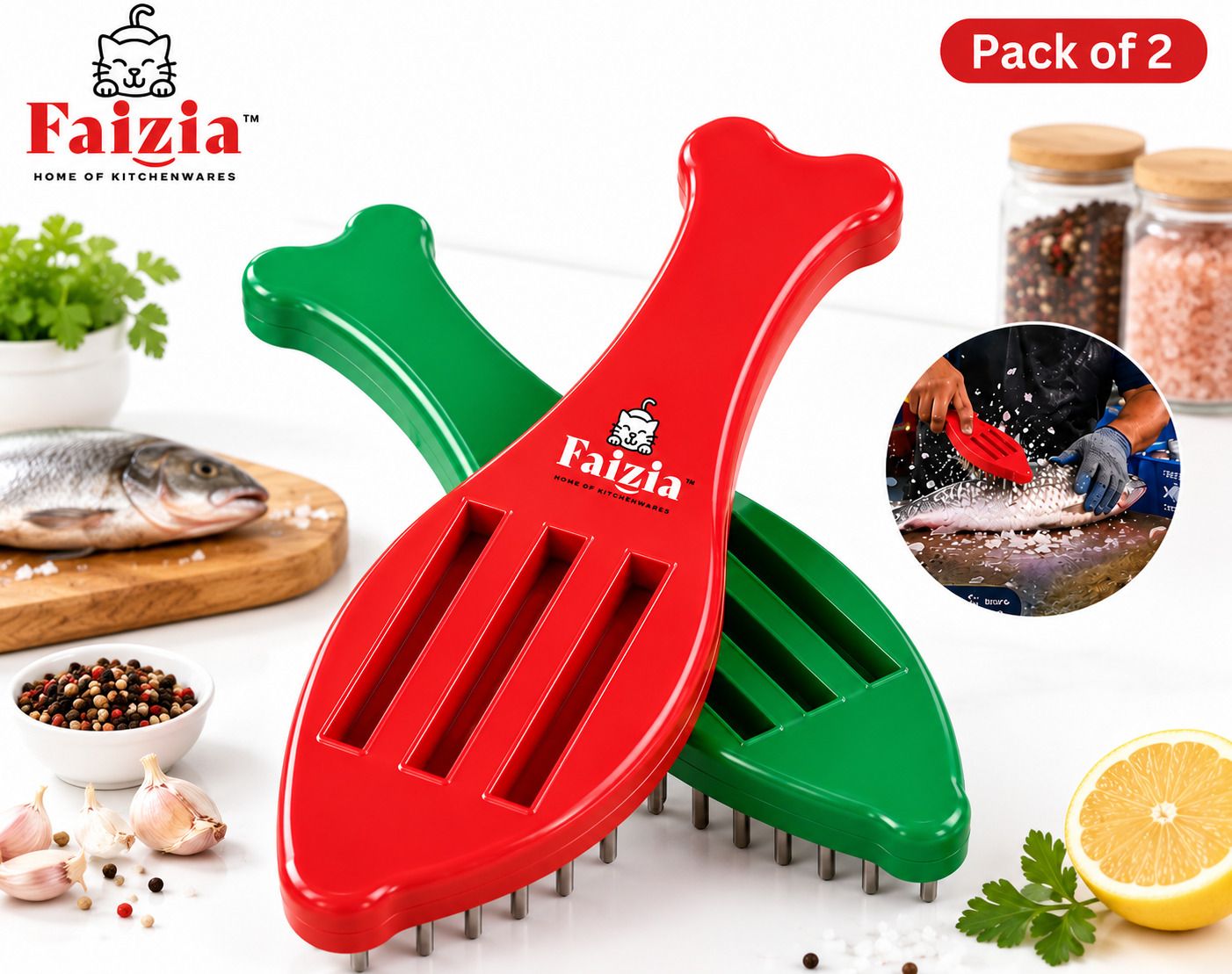 faizia Handheld Plastic Fish Scale Remover Fish Scraper Cleaning Tool Fish Scaler-picture-24