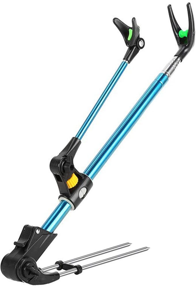 Retractable Fishing Rod Holder with Ground Nail Stand Adjustable Length Retractable Fishing Rod Holder with Ground Nail Stand Blue Fishing Rod-image-34