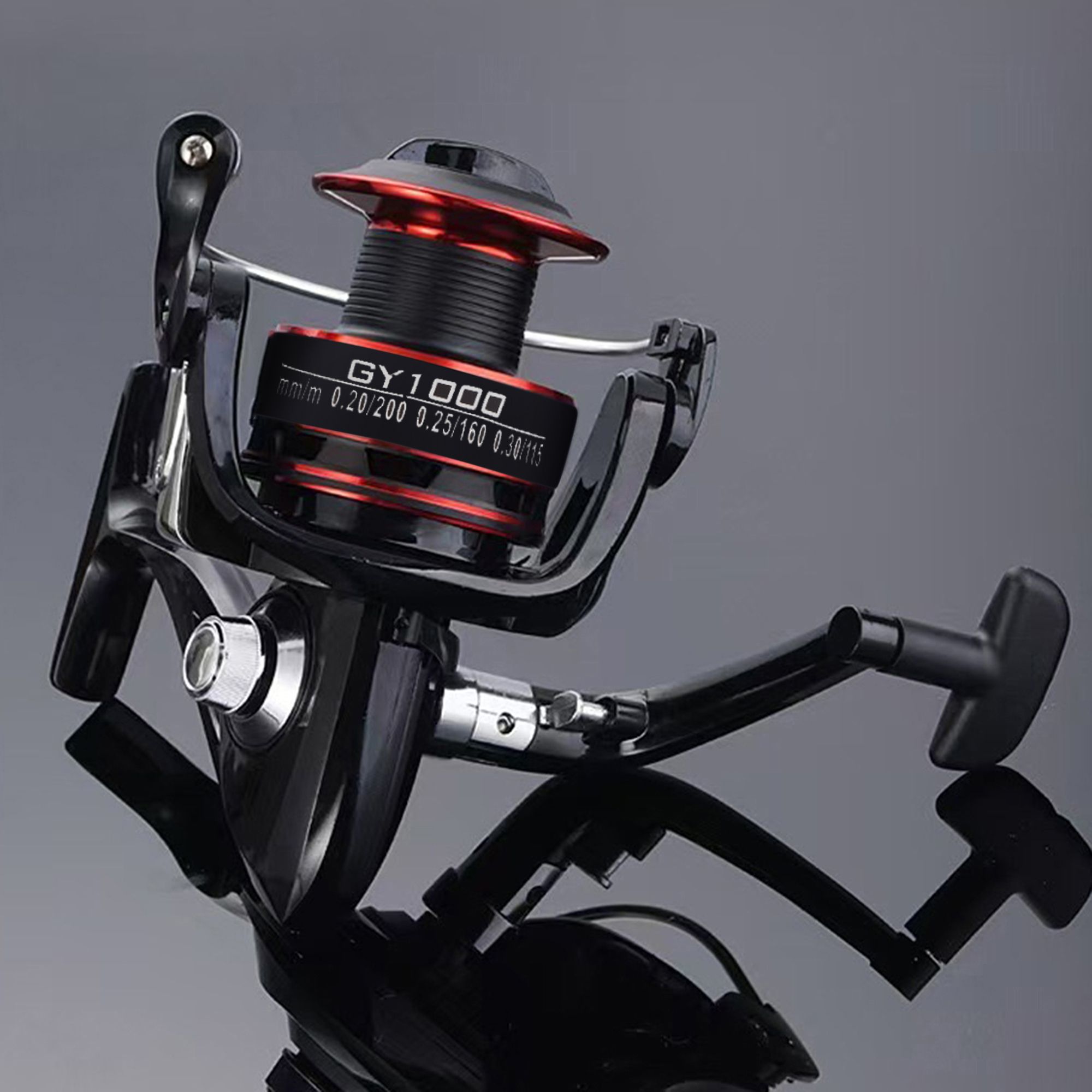 cross Spinning Fishing Reel Heavy Duty Aluminium Right & Left Grip Type GY1000-picture-26