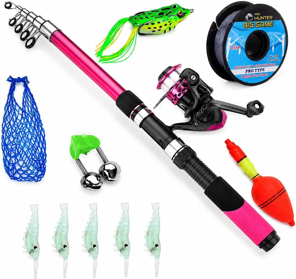 fishmate Portable Freshwater Fishing Combo Set 180 CM Telescopic Fishing Rod Kit & Accessories Multicolor Fishing Rod-picture-38