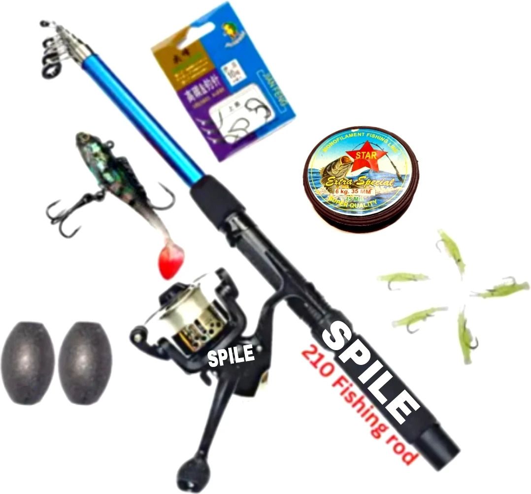 Ultimate Angler's Arsenal: 7ft (210cm)& Reel Combo Set with Complete Tackle Kit Blue Fishing Rod-image-22