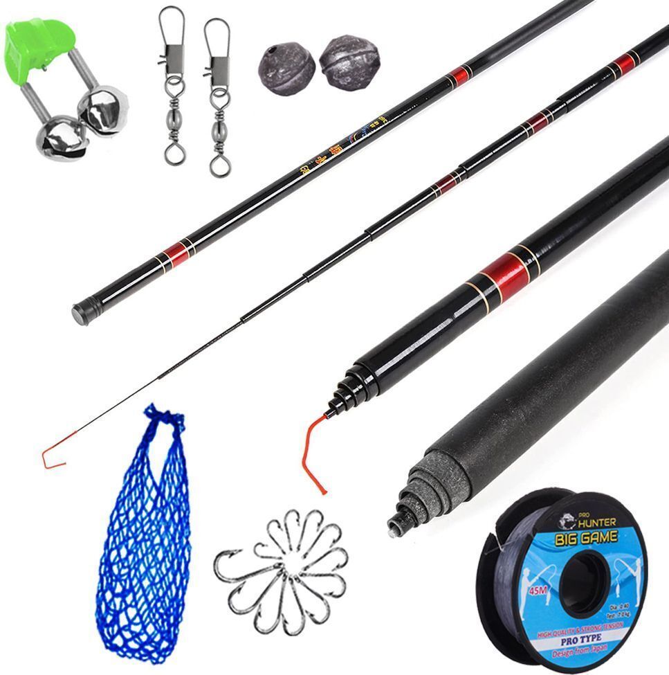 12ft - Fishing Pole Rod 360cm with Net, Hook, Line, Bell, Wight Balls, Swivel Combo Multicolor Fishing Rod-image-10