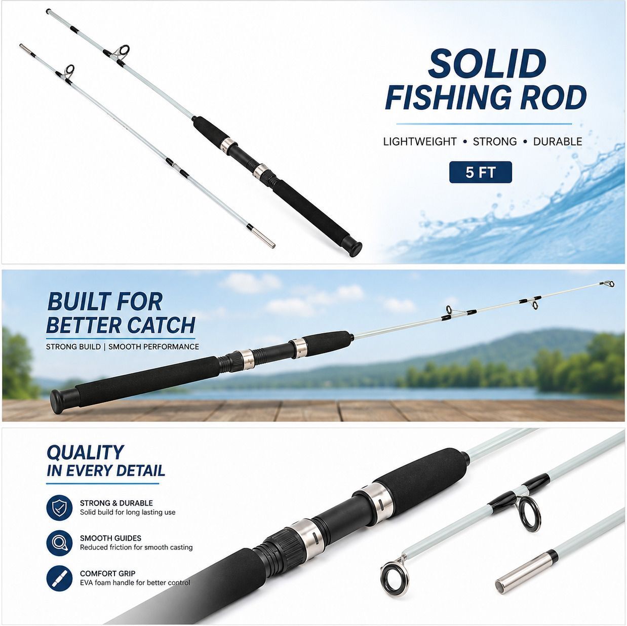 Strong Grip Fishing Rod 5FT Aqua Fishing Rod Multicolor Fishing Rod-image-36