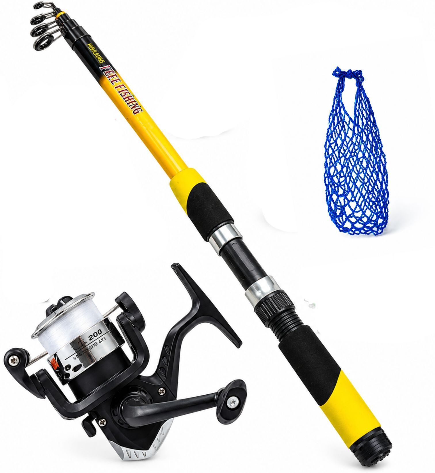 Combo Fishing Rod Reel Net Multicolor Fishing Rod-image-9