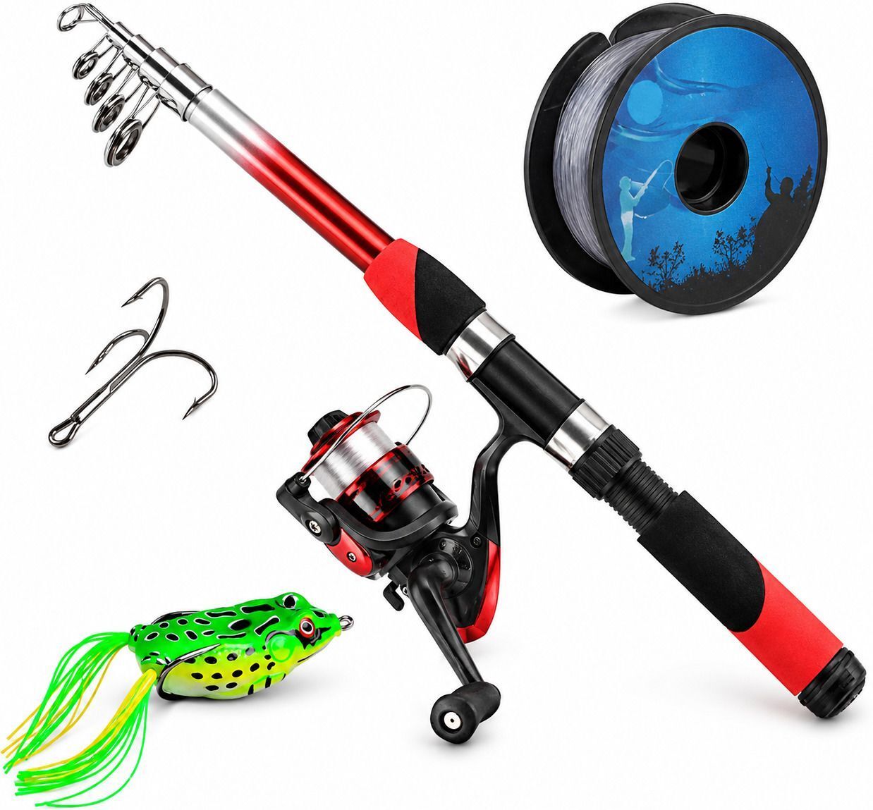 Portable Travel Fishing Set 240CM (7.9FT) Telescopic Fishing Rod & Reel Combo Kit Multicolor Fishing Rod-image-38