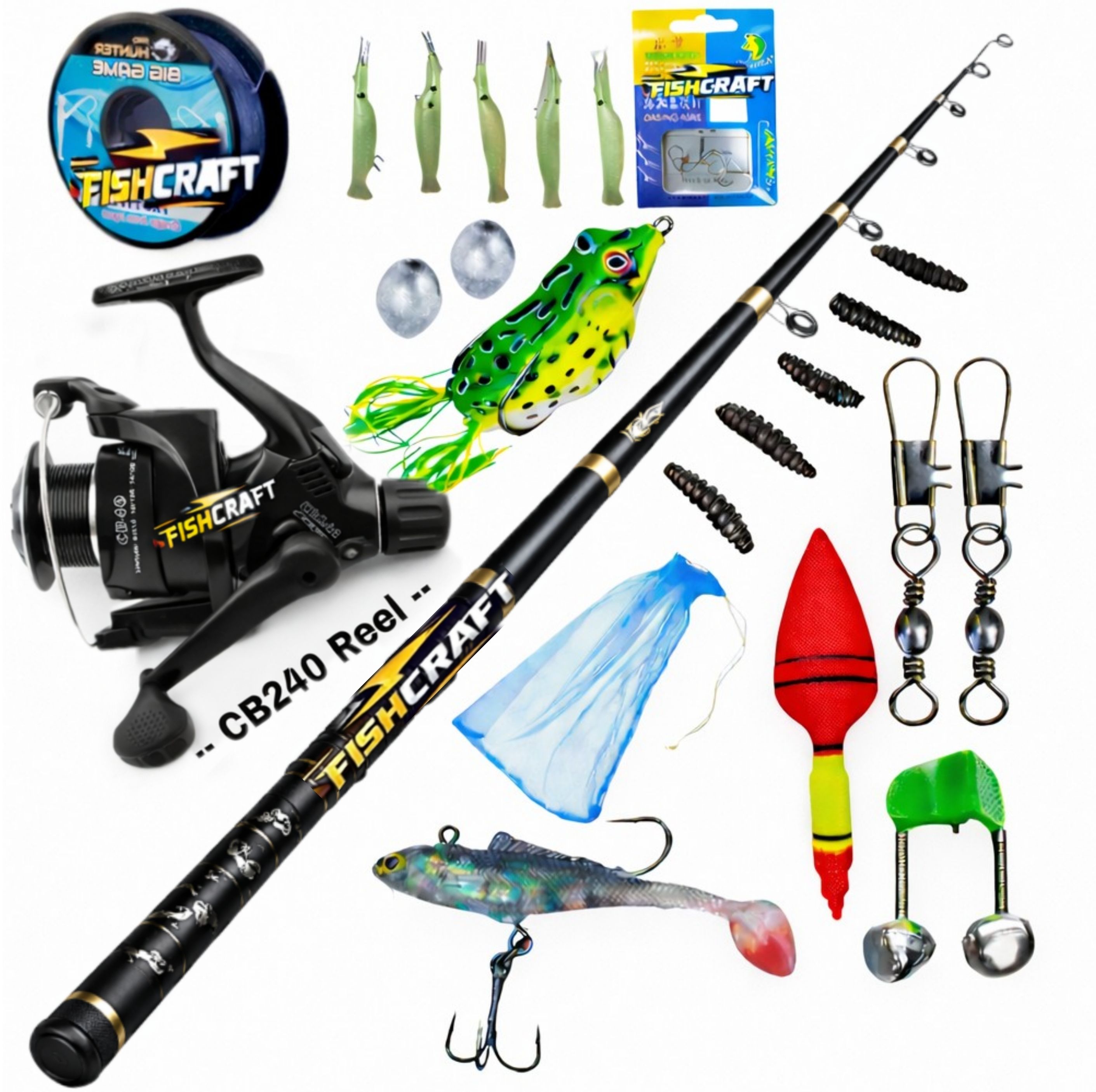 SeaKing Pro 270cm / 9ft Telescopic Fishing Rod Combo with CB240 Reel & Full Accessories Kit Black Fishing Rod-image-29