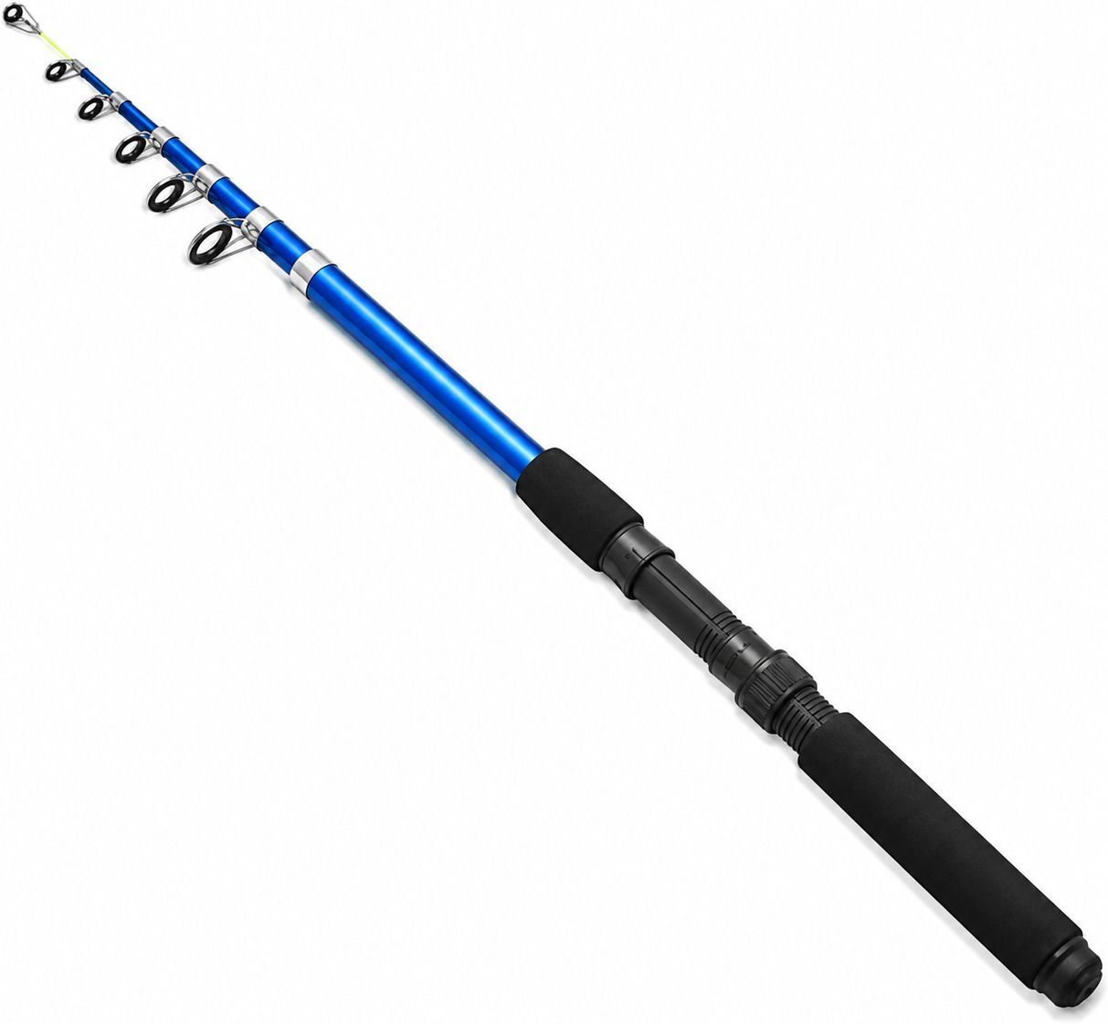 fiberglass fishing rod (6 ft / 180 cm telescopic 180 Blue Fishing Rod-image-21