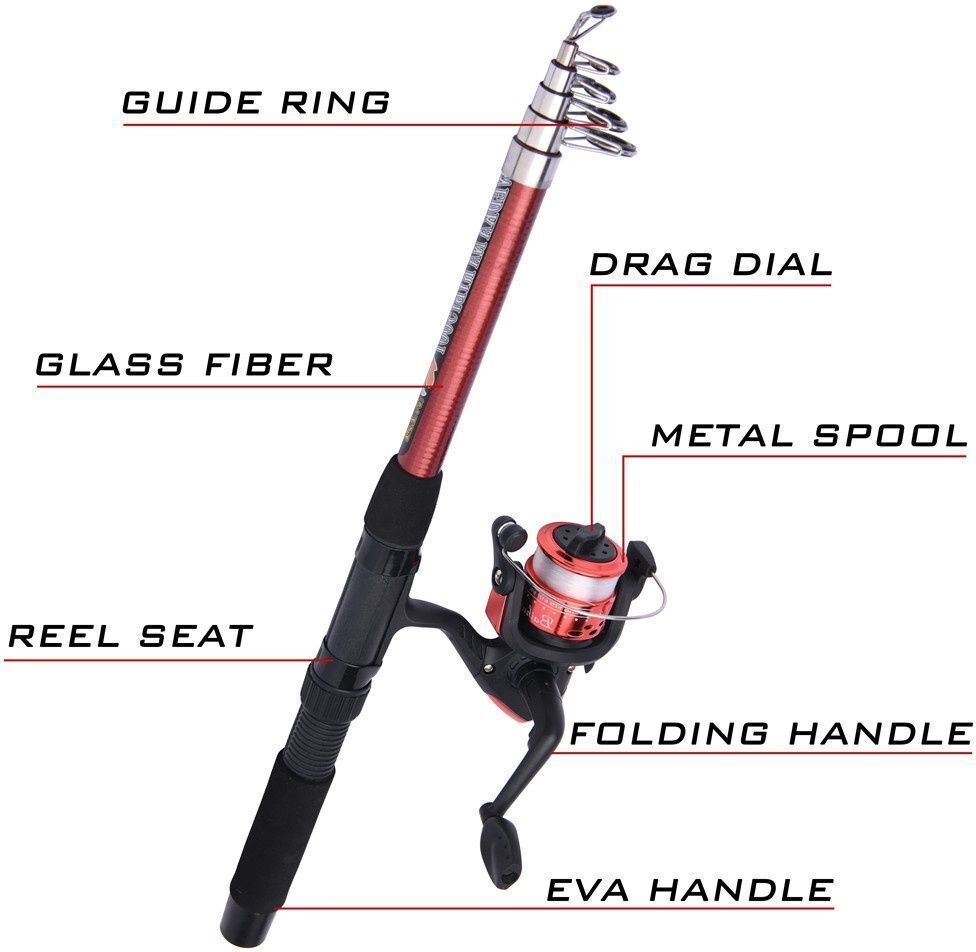 7ft (210cm) Rod, Reel Combo Multicolor Fishing Rod-image-27