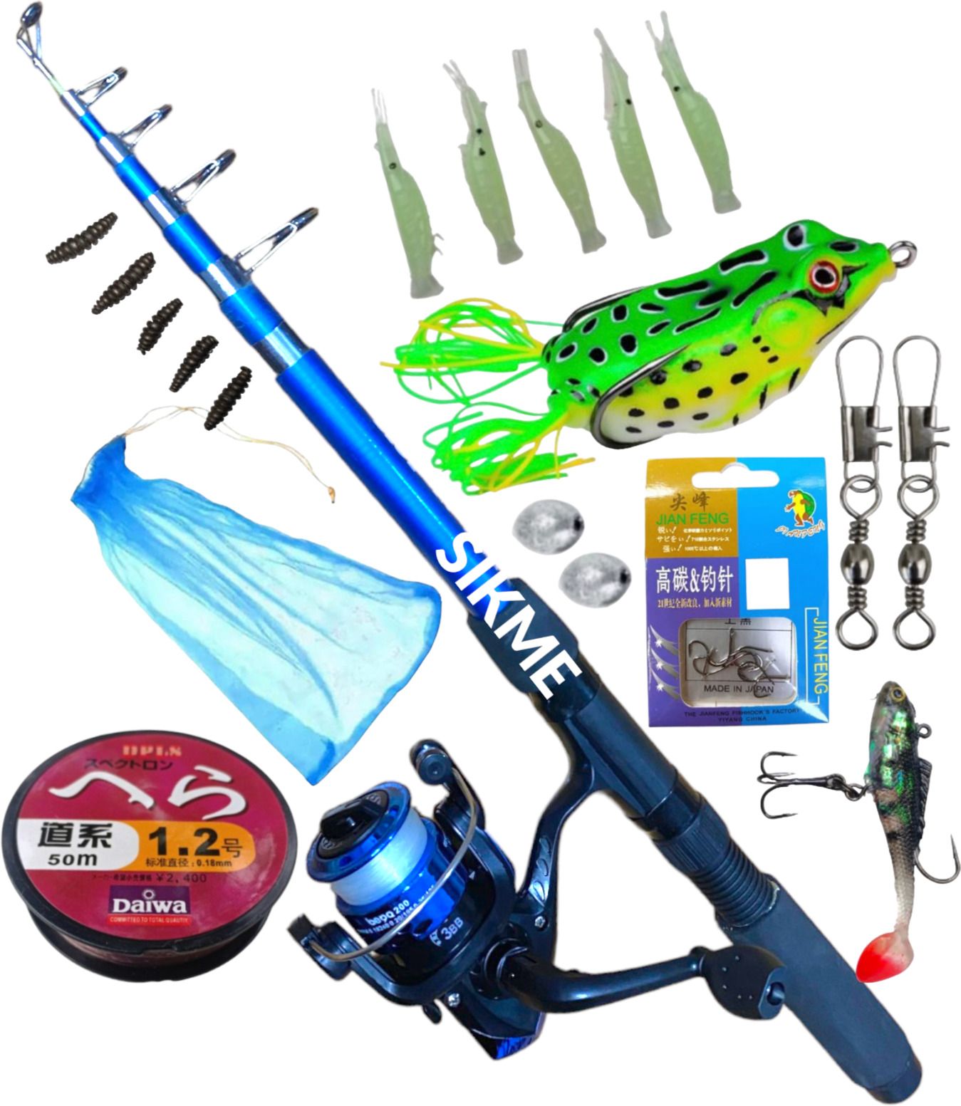 Complete Angler's Companion 7ft Fishing Rod and Reel Combo Kit Blue Fishing Rod-image-40