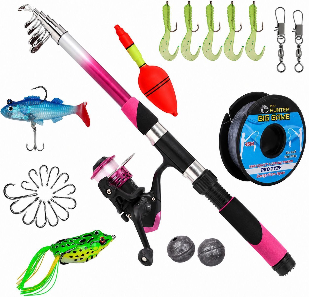 7FT fishing set combo With frog Multicolor Fishing Rod-image-23