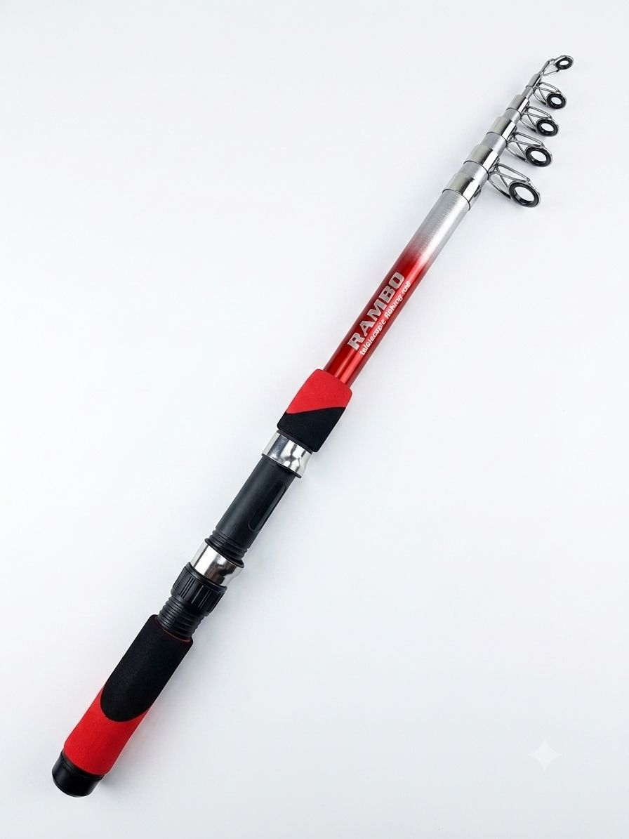 Rambo Telescopic Fishing Rod TR-210 Red, Silver Fishing Rod-image-3