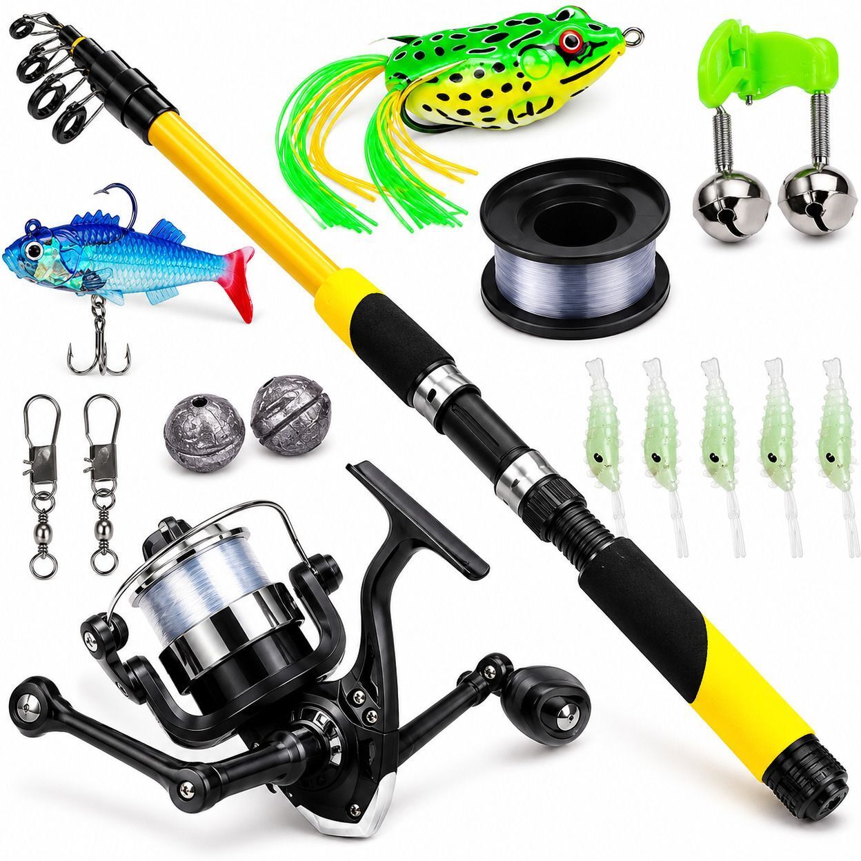 hookpro Portable Fishing Starter Set for Beginners & Professionals 180CM (5.9FT) Complete Telescopic Fishing Rod & Reel Combo Kit with Accessories Multicolor Fishing Rod-picture-13