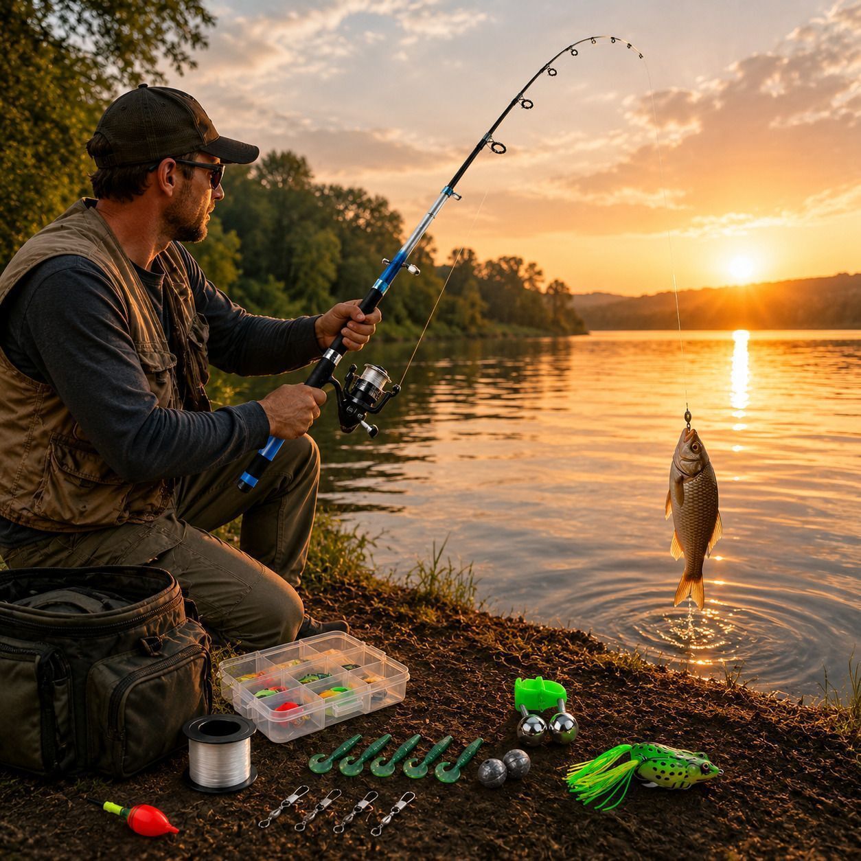 Tackle Starter Kit All-in-One Fishing Rod and Reel Combo Multicolor Fishing Rod-image-28