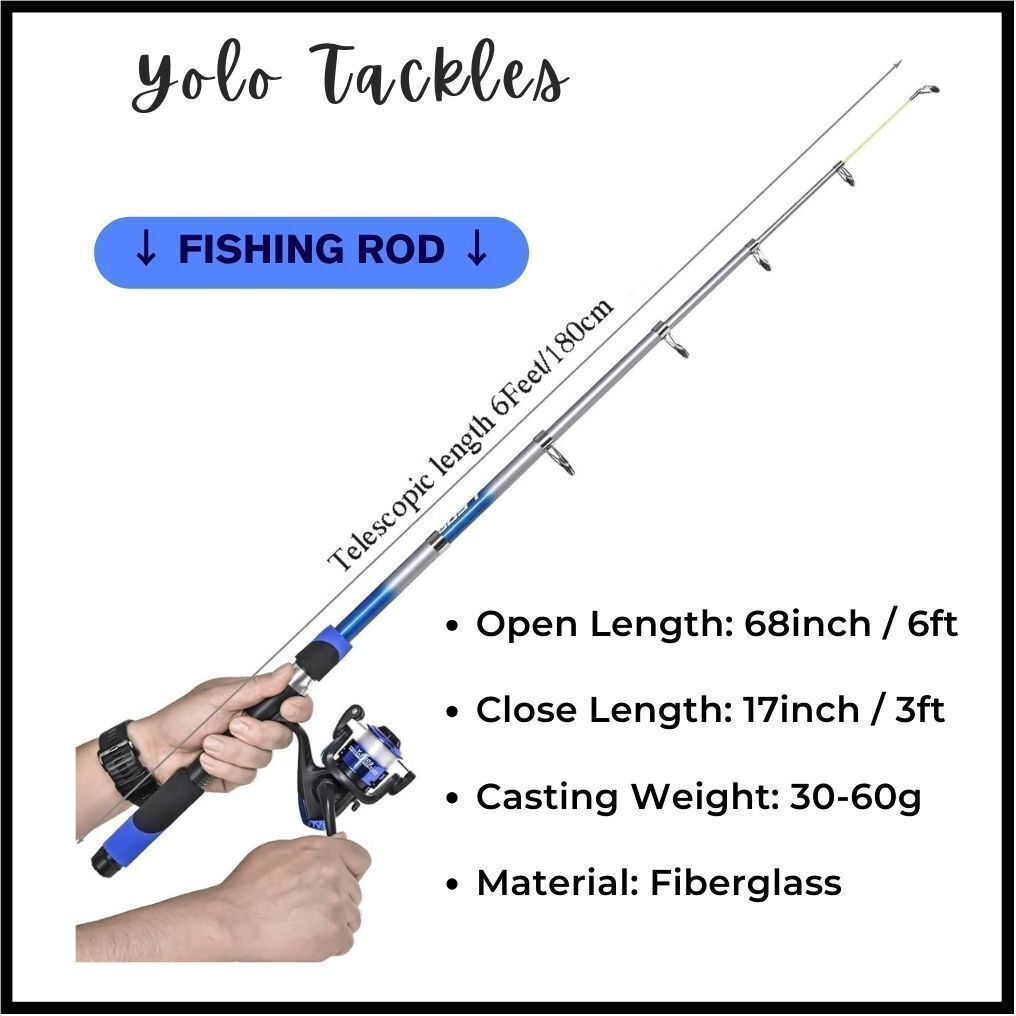 Prime Catch Pursuit: 6ft Fishing Rod and Reel Combo Unleash Precision in Every Casts Multicolor Fishing Rod-image-36